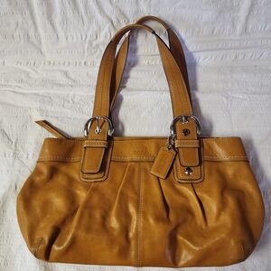 Coach Saffron Yellow Leather Tote Bag